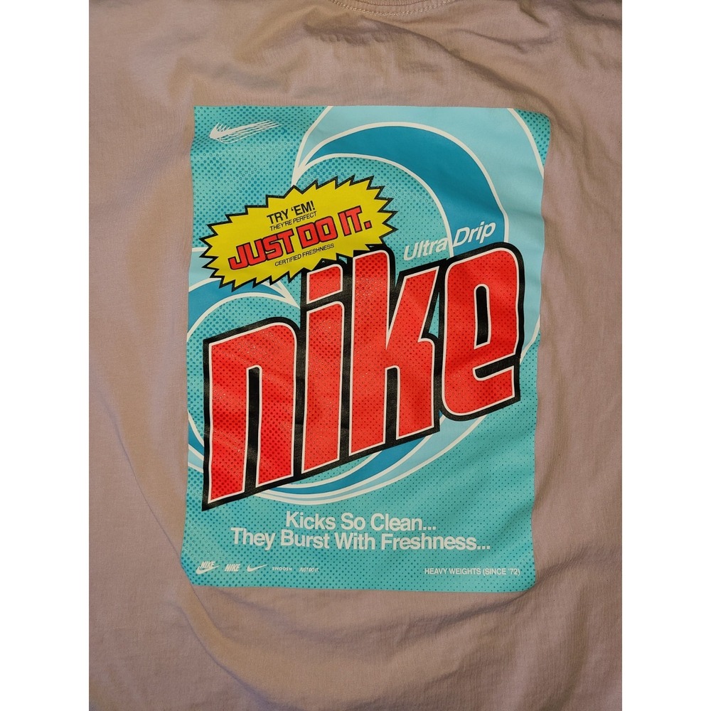 Nike Womens T Shirt Just do it!  Kicks so Clean....Mauve Sz Med Loose Fit Active